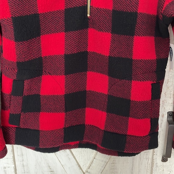 NWT Old Navy Buffalo Plaid Pullover Quarter Zip Fleece - Picture 6 of 9